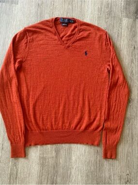 Polo Ralph Lauren 100% Merino Wool V-Neck Sweater Size M